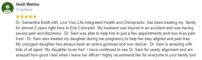 Chiropractic Erie CO Heidi Testimonial